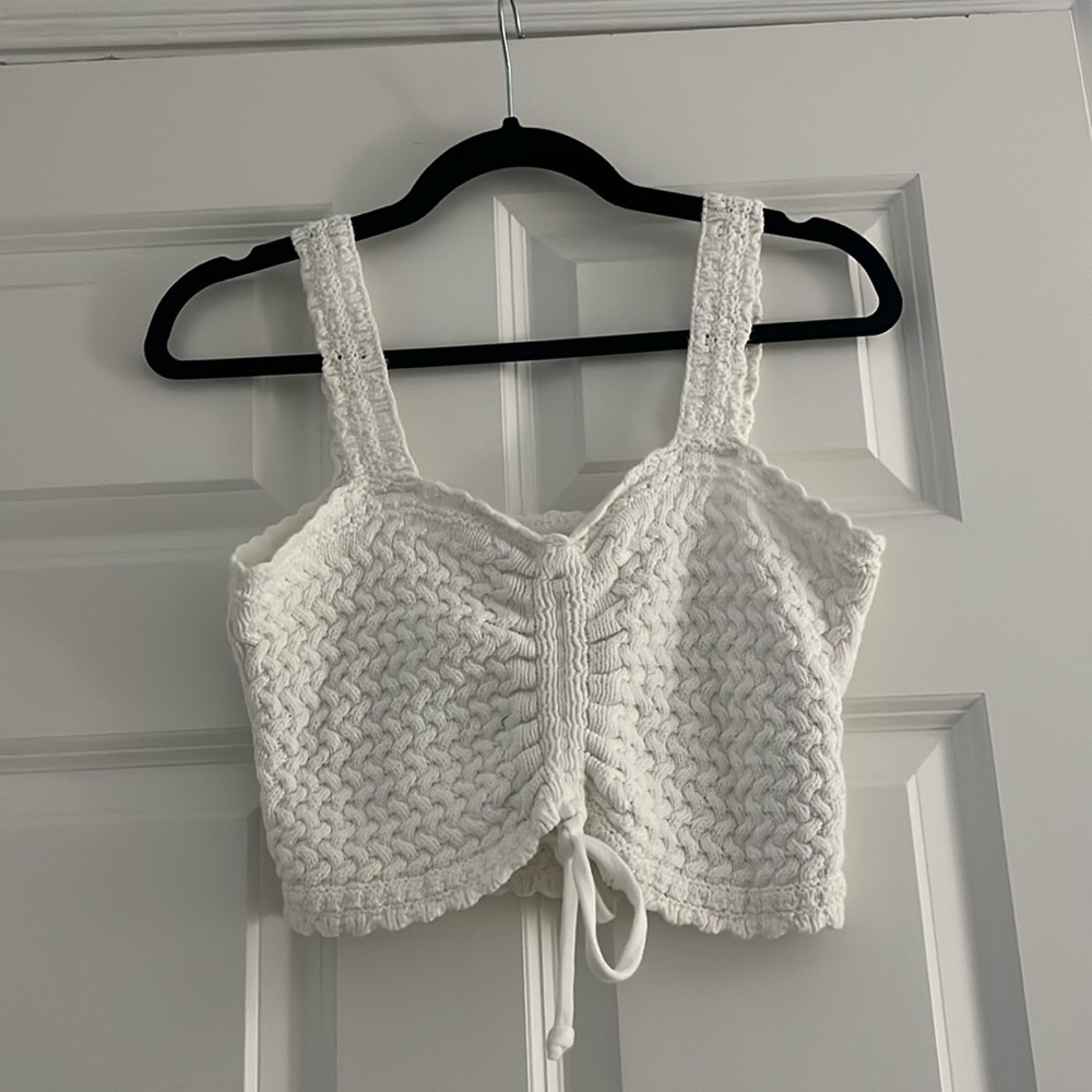 Hollister White Knit Tank Top